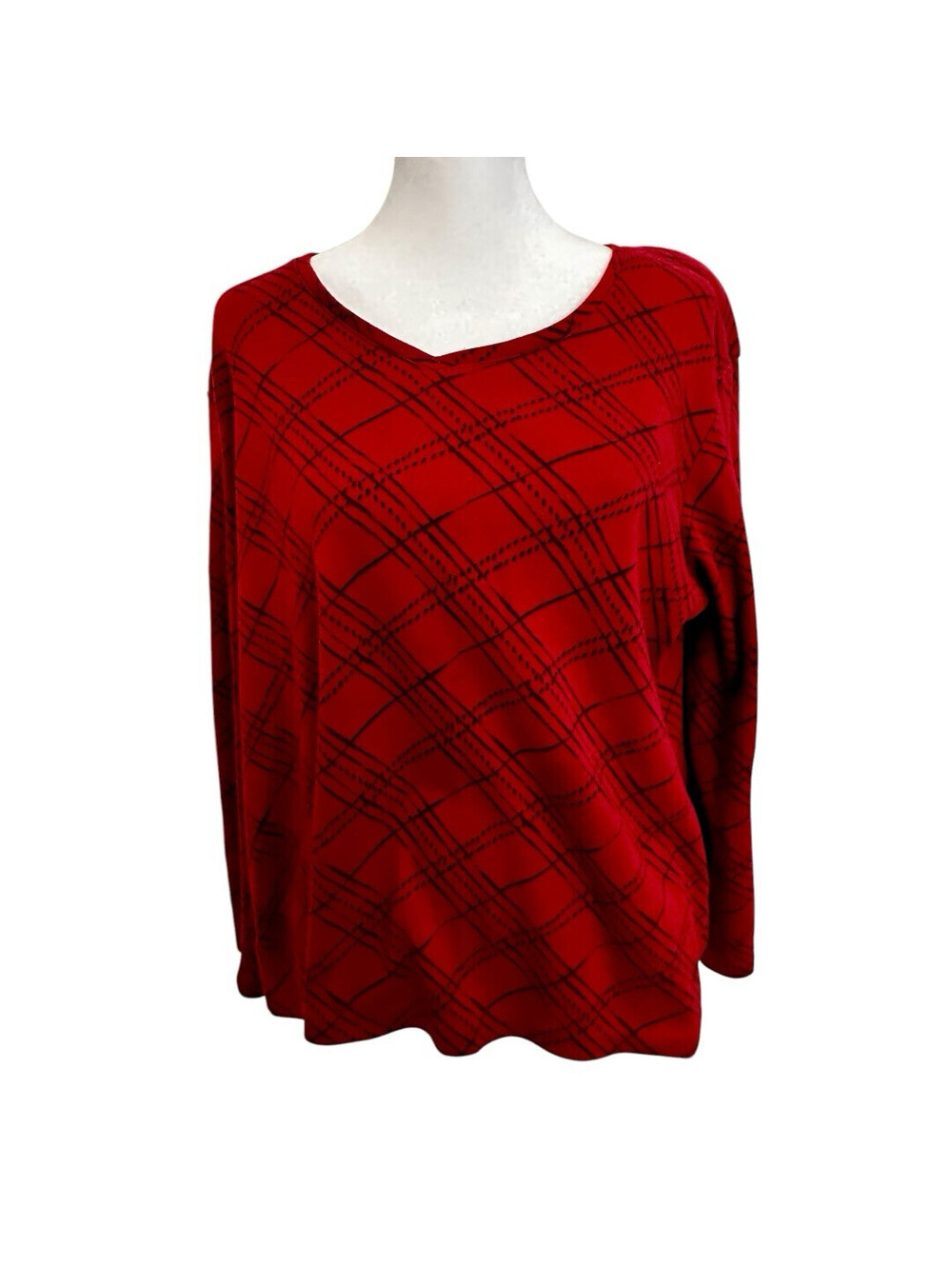 Karen Scott Womens XL-Petite Long Sleeve Top V-Neck REDUCED!